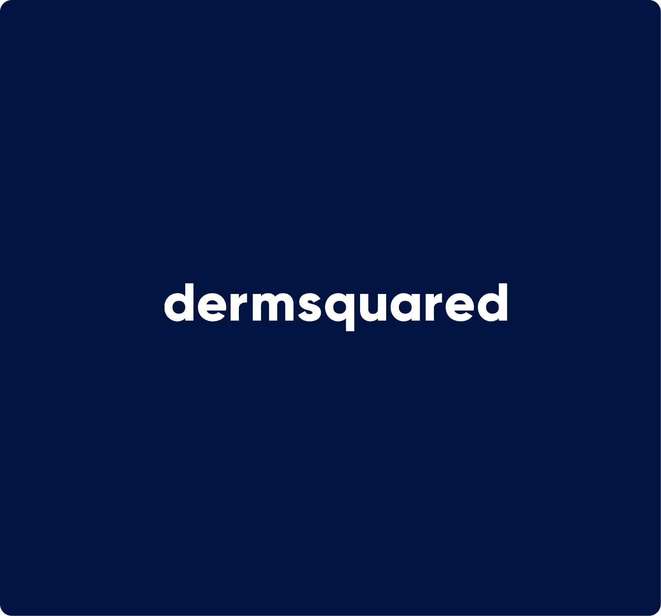 Dermsquared wordmark on navy
